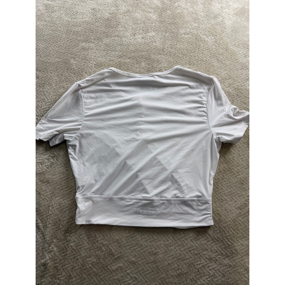 Gymshark Womens White Training Henley Crop Top Short Sleeve B9A5F Size S‎ - Picture 8 of 10